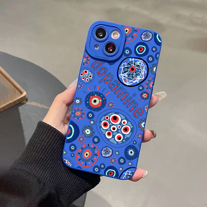 Blue Cells Graphic Silicone Phone Case Iphone I15 Temu