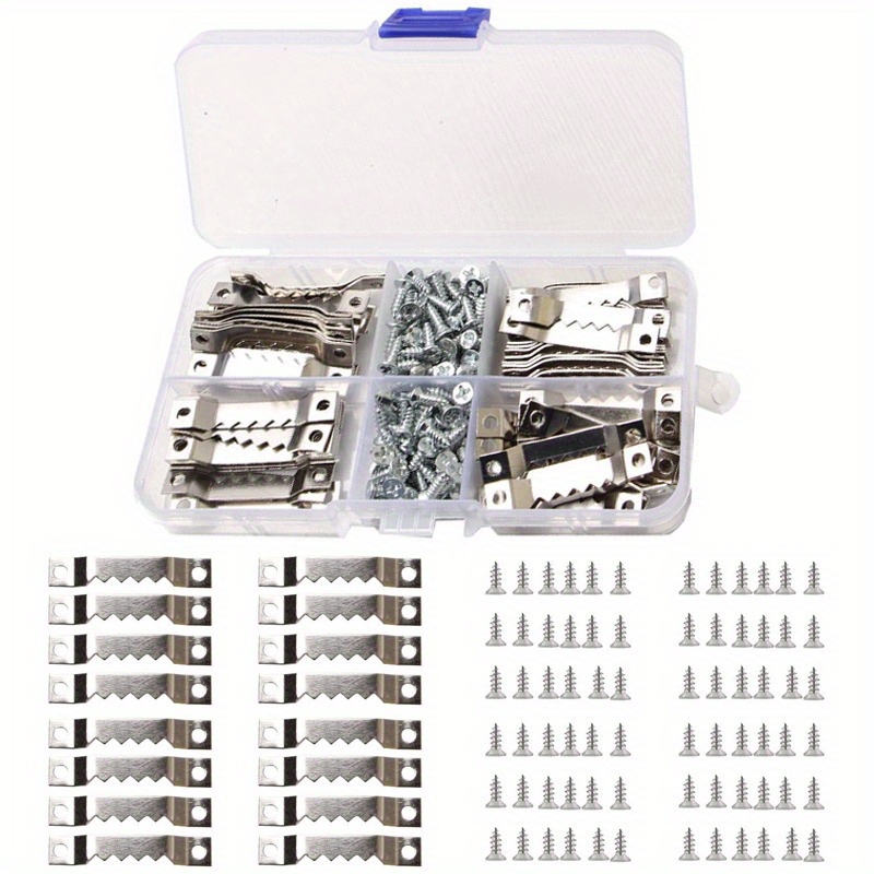 100pc Serrated Hook, 200pc Screw Hook Assembly Set w/ Small Screw