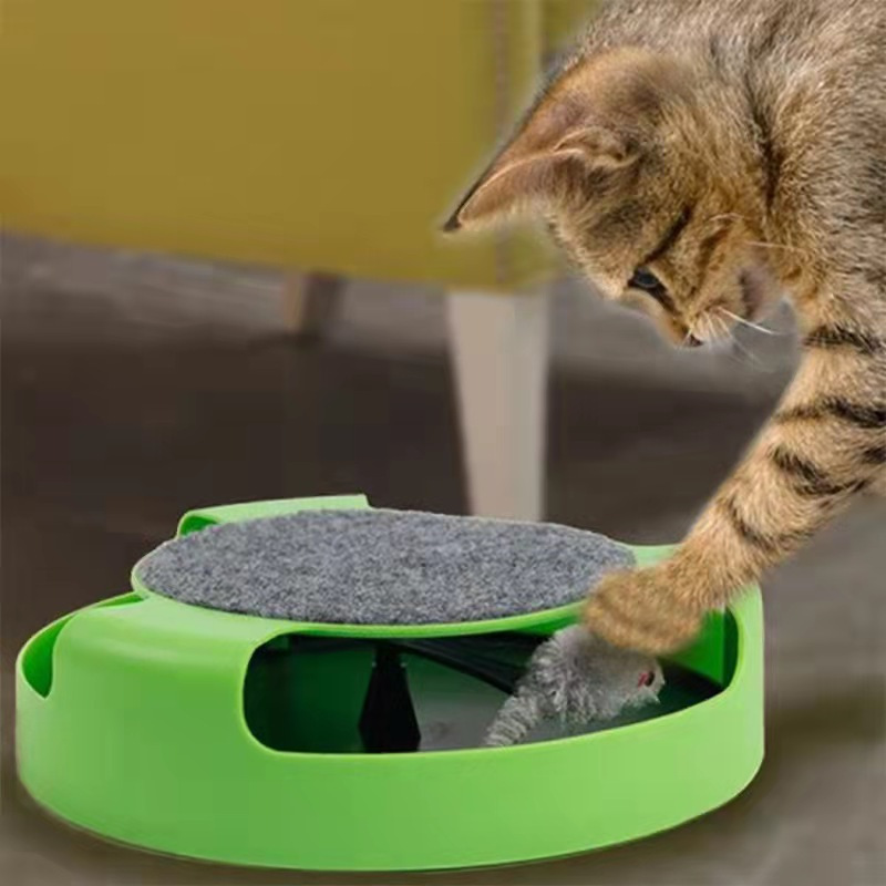 

1pc, Cat Turntable Toy, Mouse Hunting Toy, Top Cat Scratch Board, Puzzle Amusement Plate, Fun Cat Mouse, Baby Cat Toy