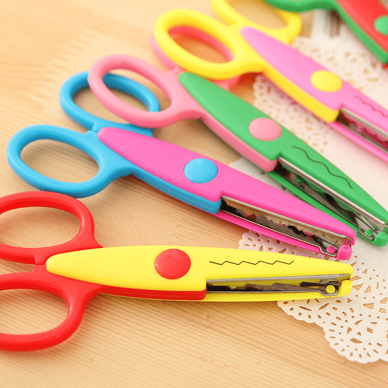 6'' Lace Scissors Scrapbooking Paper Shear Diary Safety Kids Craft Tools  Decor