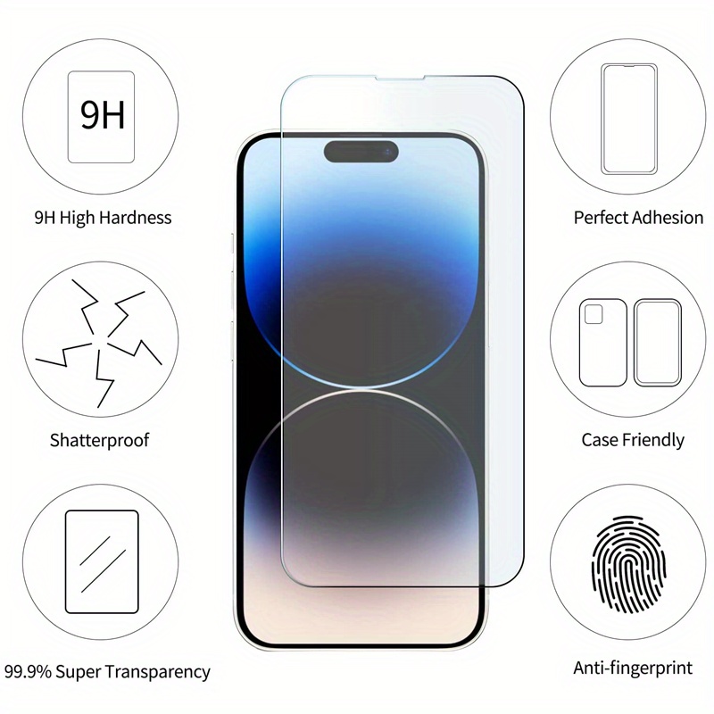 Para IPhone15 15Pro 15Max 15Plus Anti ara azos Transparente Alta Definici n Huella Digital Pel cula Templada