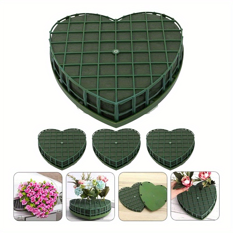 Heart Shape Foam Blocks Green Flower Clay Heart Shaped - Temu