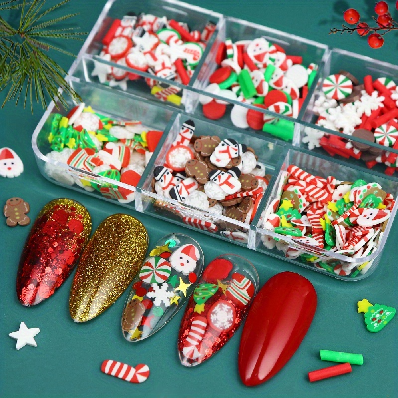 4pcs Santa Christmas Tree 3D Acrylic Charms for Nails Christmas – Scarlett  Nail Supplies