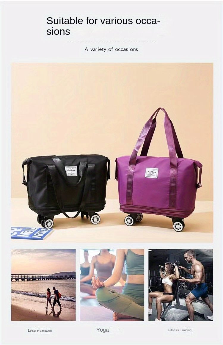 Lightweight Travel Duffle Bag Expandable Zipper Luggage Bag Temu