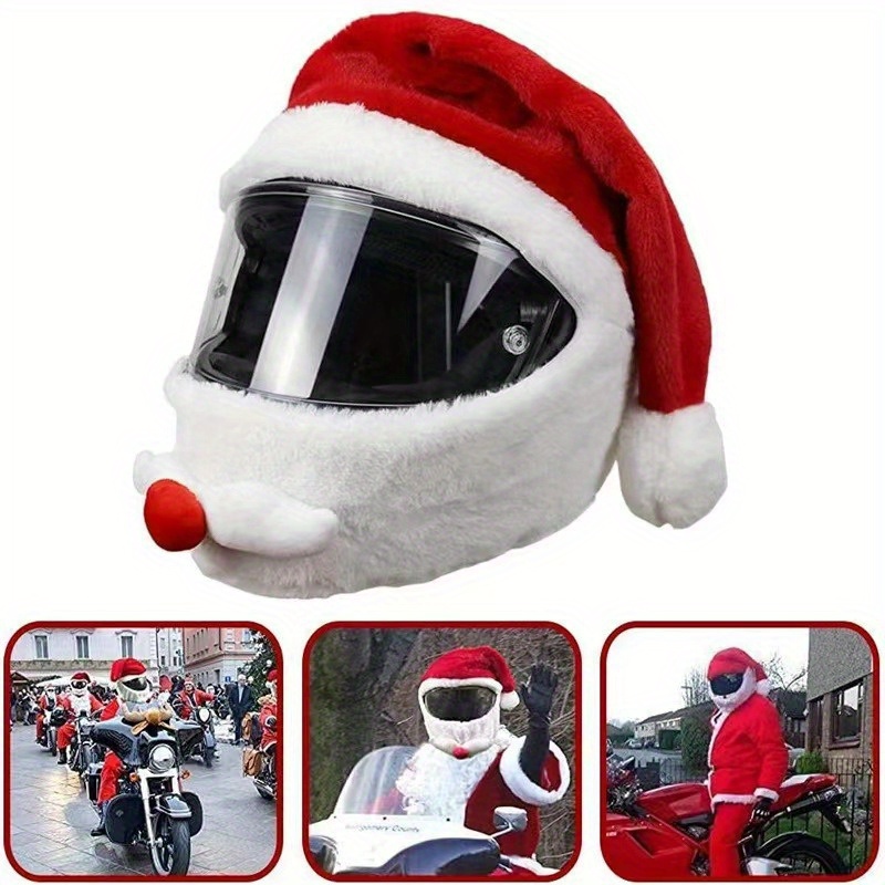 1pc Weihnachtsmann Motorradhelm Abdeckung Weihnachtsmütze Helm Schutz  Zubehör, Kostenloser Versand Für Neue Benutzer