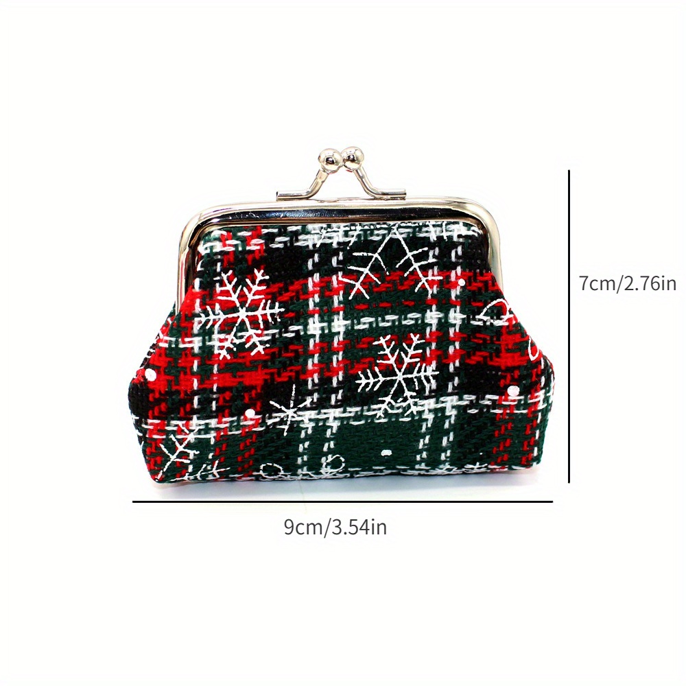 Vintage Red Plaid Tartan Handbag Purse Coin Purse Kiss Clasp Change