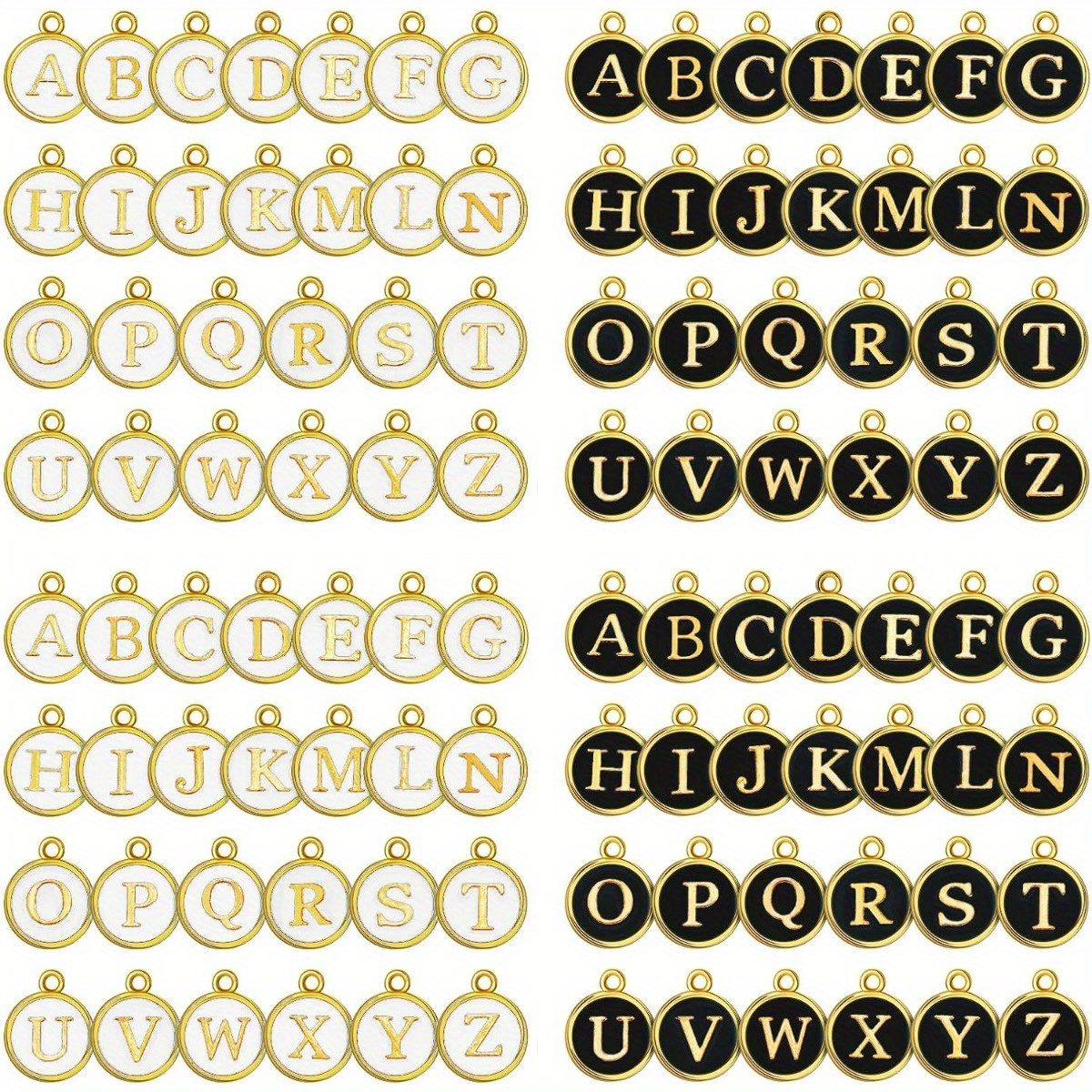 8 Colors Letter Charms, A-z Alphabet Charms Double-sided Enamel