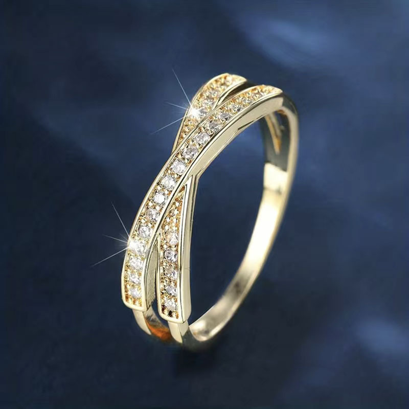 Elegante Anillo Promesa 14k Chapado En Oro Diseño Múltiples - Temu