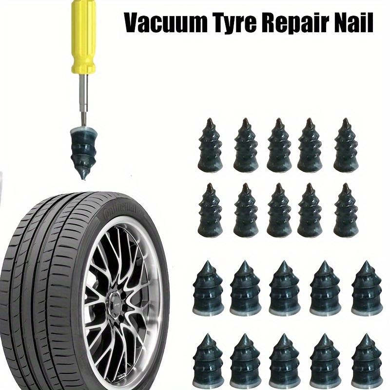 Kit pratique pour réparer pneus voiture tubeless 10 clous en caoutchouc  inclus