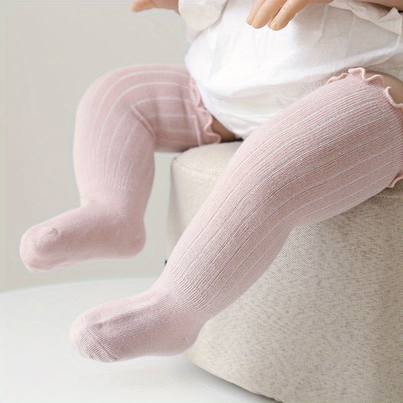 Calcetines largos de algodón hasta la rodilla para niño y niña