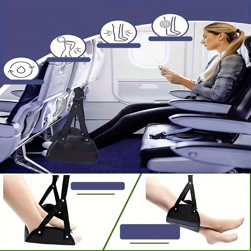 Foot Rest Airplane Footrest Head Hammock Portable Travel - Temu