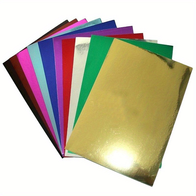 Papernova - Carta a specchio in metallo dorato metallico, colore oro,  argento, bianco, ideale per il fai da te e la creazione (DIN A5-14,8 x 21  cm