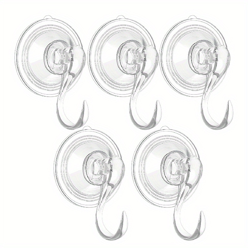 5pcs/pack Bathroom Transparent Traceless Hook, Strong Adhesive, No