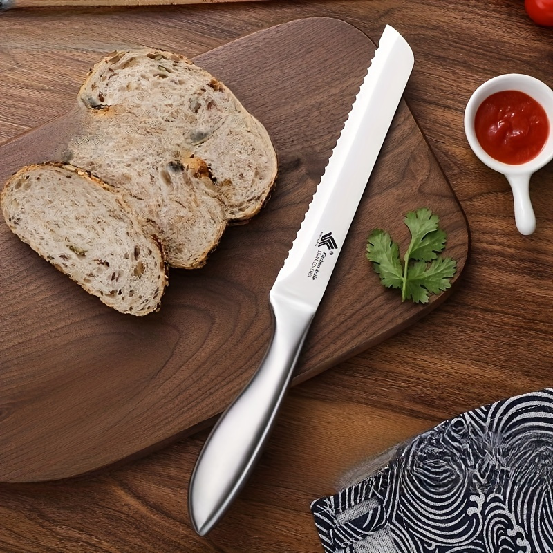 Couteau à pain dentelé de 8 pouces couteau de cuisine en acier inoxydable  pour trancher le pain fait maison, les bagels, les gâteaux - Cdiscount  Maison
