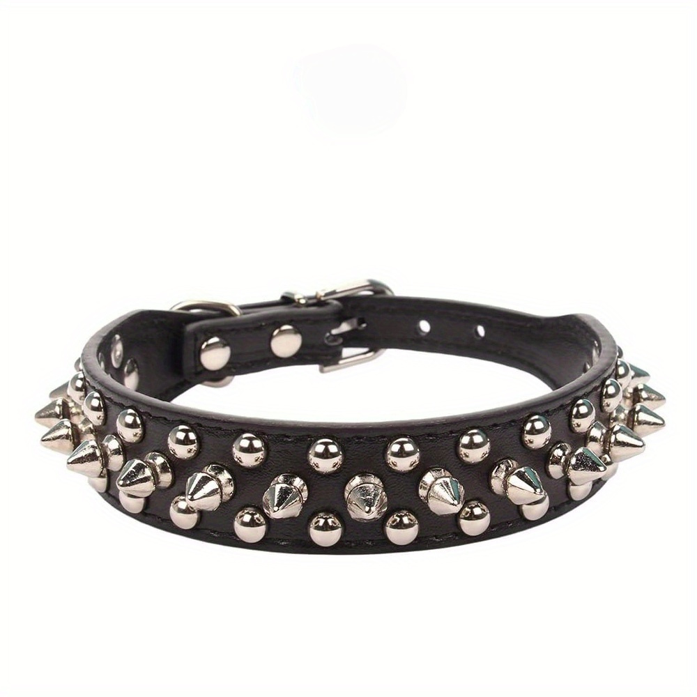 Spiked Dog Collar Soft Pu Leather Mushrooms Rivet Spike - Temu Canada