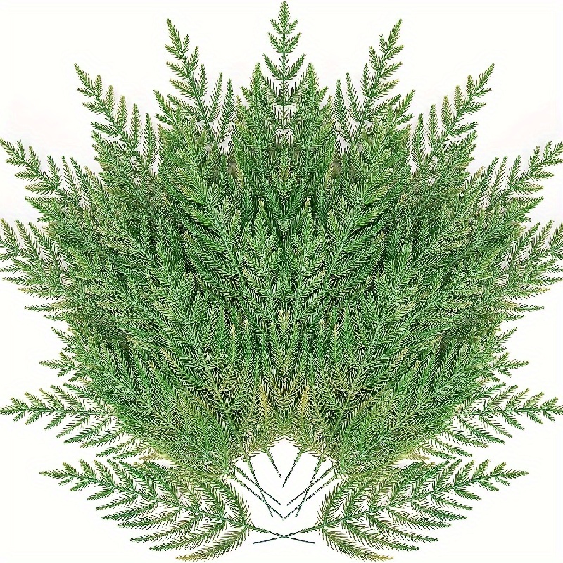 Artificial Pine Needles Branches Garland Fake Green Plants - Temu