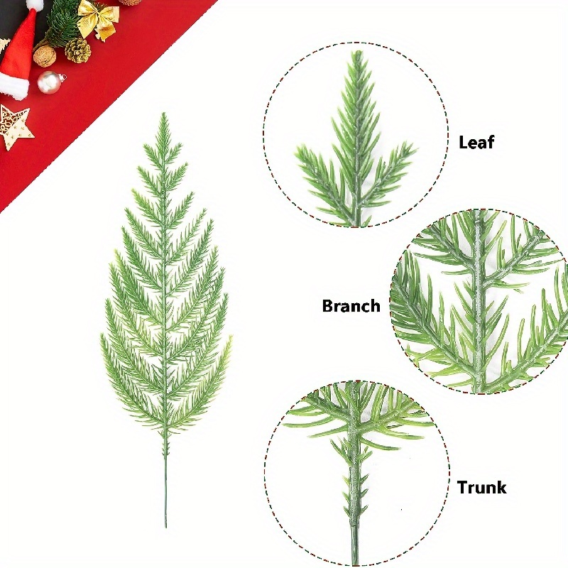 Artificial Pine Needles Branches Garland Fake Green Plants - Temu