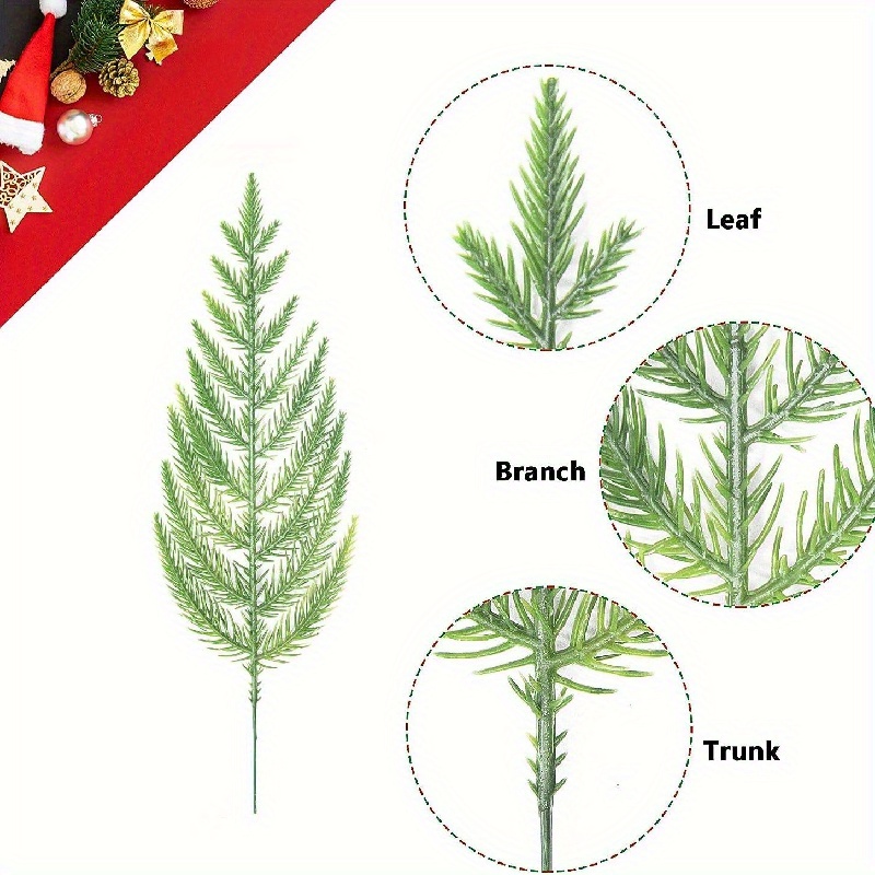 Artificial Pine Needles Branches Garland Fake Green Plants - Temu