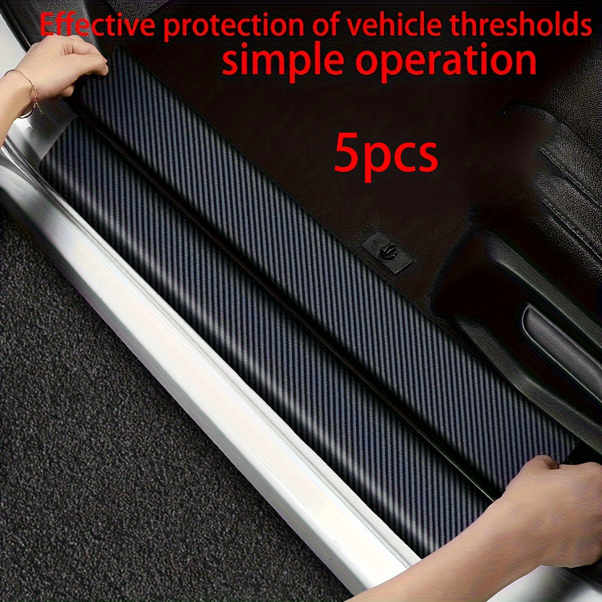 Bande anti-collision de voiture 5d Modèle en fibre de carbone Autocollant  de protection de pare-chocs de coffre