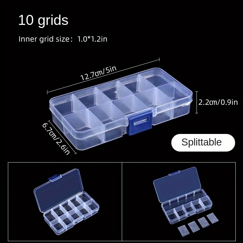 1pc Plastic Storage Box Transparent Organizer With 10 15 24 Grids Flip  Storage Case With Buckle Lid Portable Storage Box For Sewing Supplies  Jewelry Hardware Parts Etc Art Supplies - Arts, Crafts & Sewing - Temu