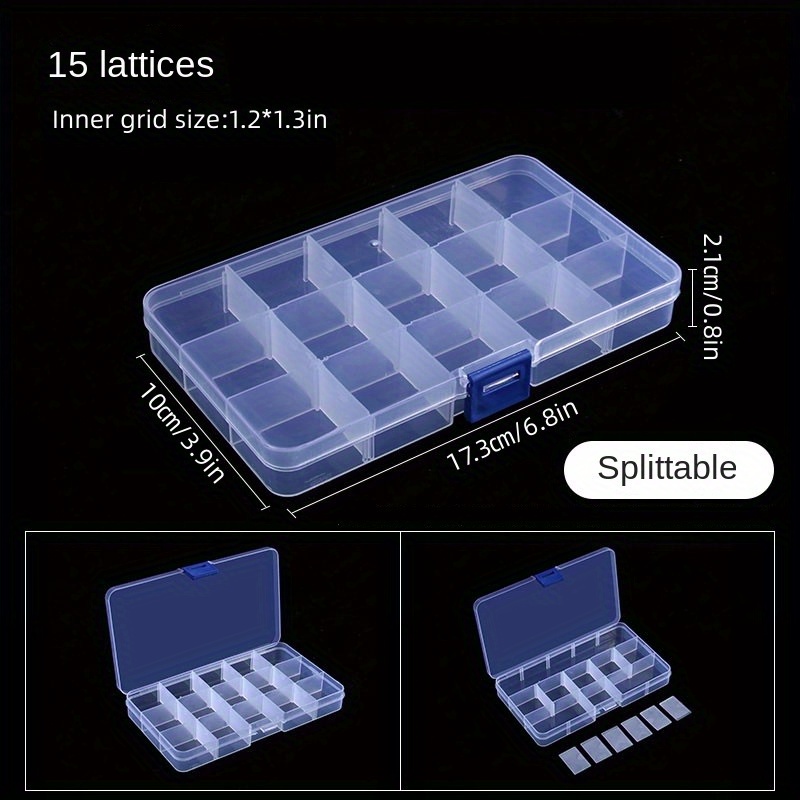 8/10/15/24/36 Removable Compartment Bead Storage Plastic Box Organizer  Container