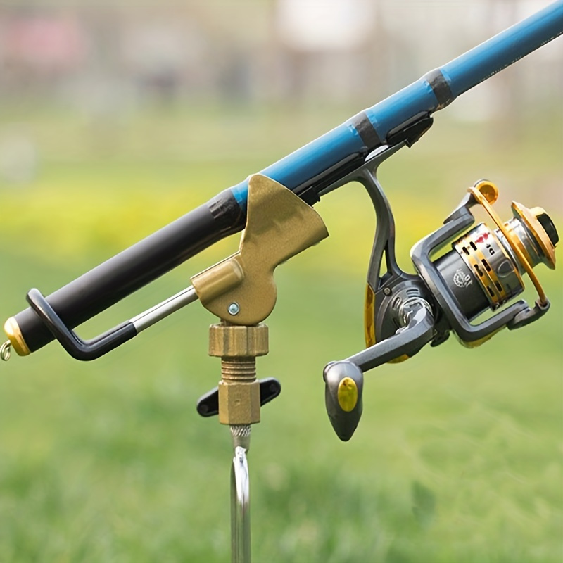 1pc Metal Fishing Rod Holder, Ground Inserted Fishing Pole Bracket,  Dual-purpose Fishing Gear Accessories