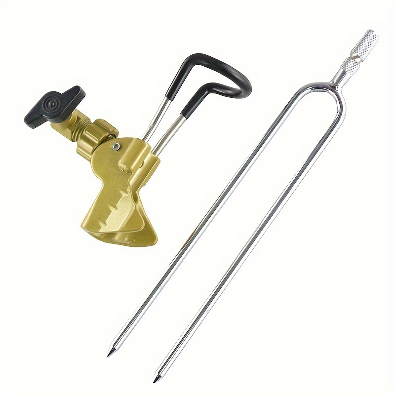 1pc Metal Fishing Rod Holder, Ground Inserted Fishing Pole Bracket,  Dual-purpose Fishing Gear Accessories