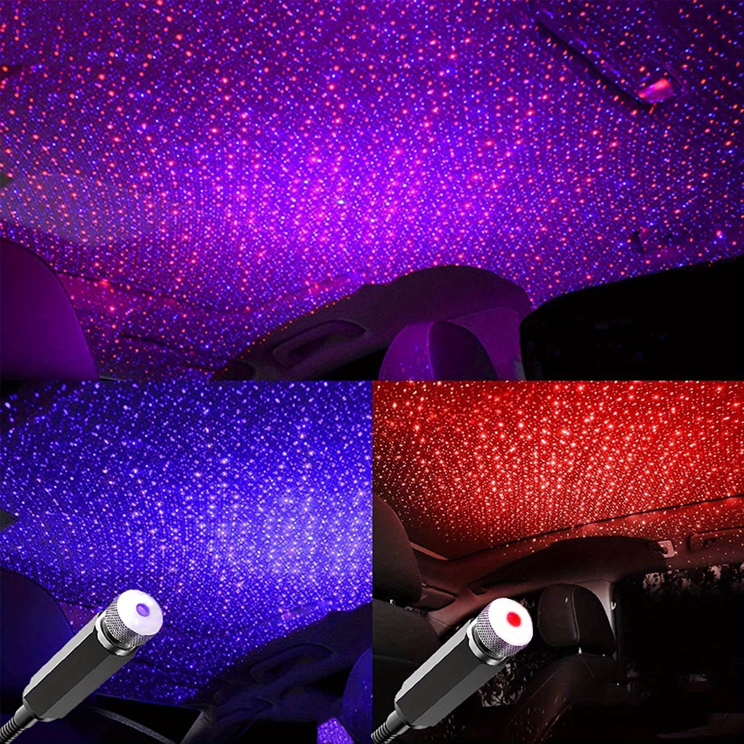 Car Interior Atmosphere Star Sky Lamp Ambient Star Light LED Projector,Plug  and Play Car and Home Ceiling Romantic USB Night Light For Party Xmas  (4PCS) : : Luminaires et Éclairage