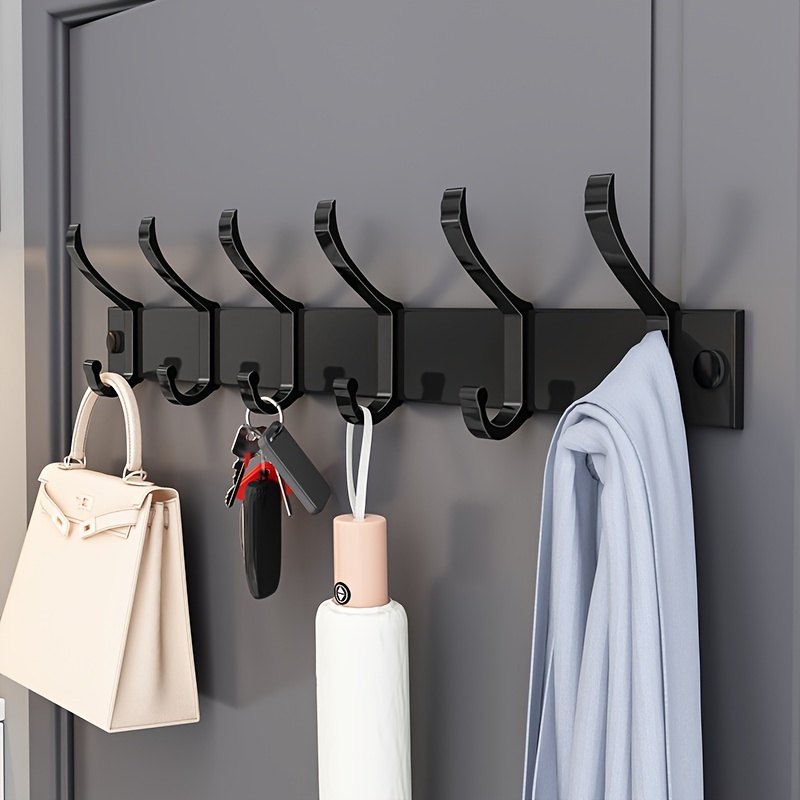 Metal Wall Mounted Hanging Storage Rack With Hooks Simple - Temu