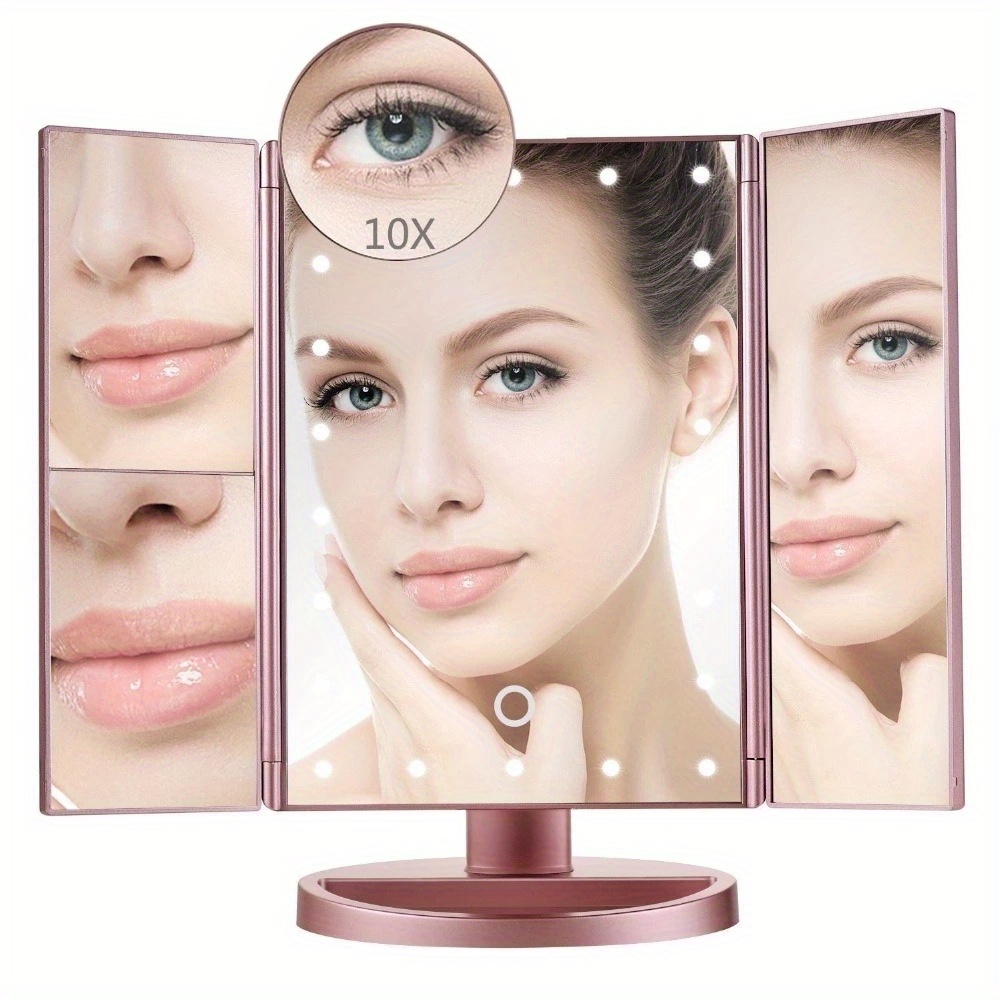 Espejo De Maquillaje Led Forma Redonda 10x Aumento Ventosa 3