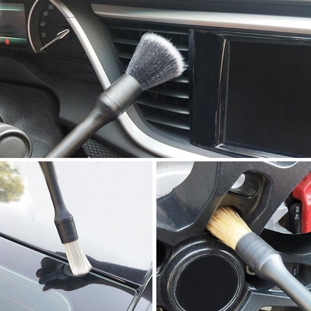 3PCS Car Detailing Brush Set Super Soft Auto Interior Detail Brush With  Synthetic Bristles Car Dash Duster Brush Accessories