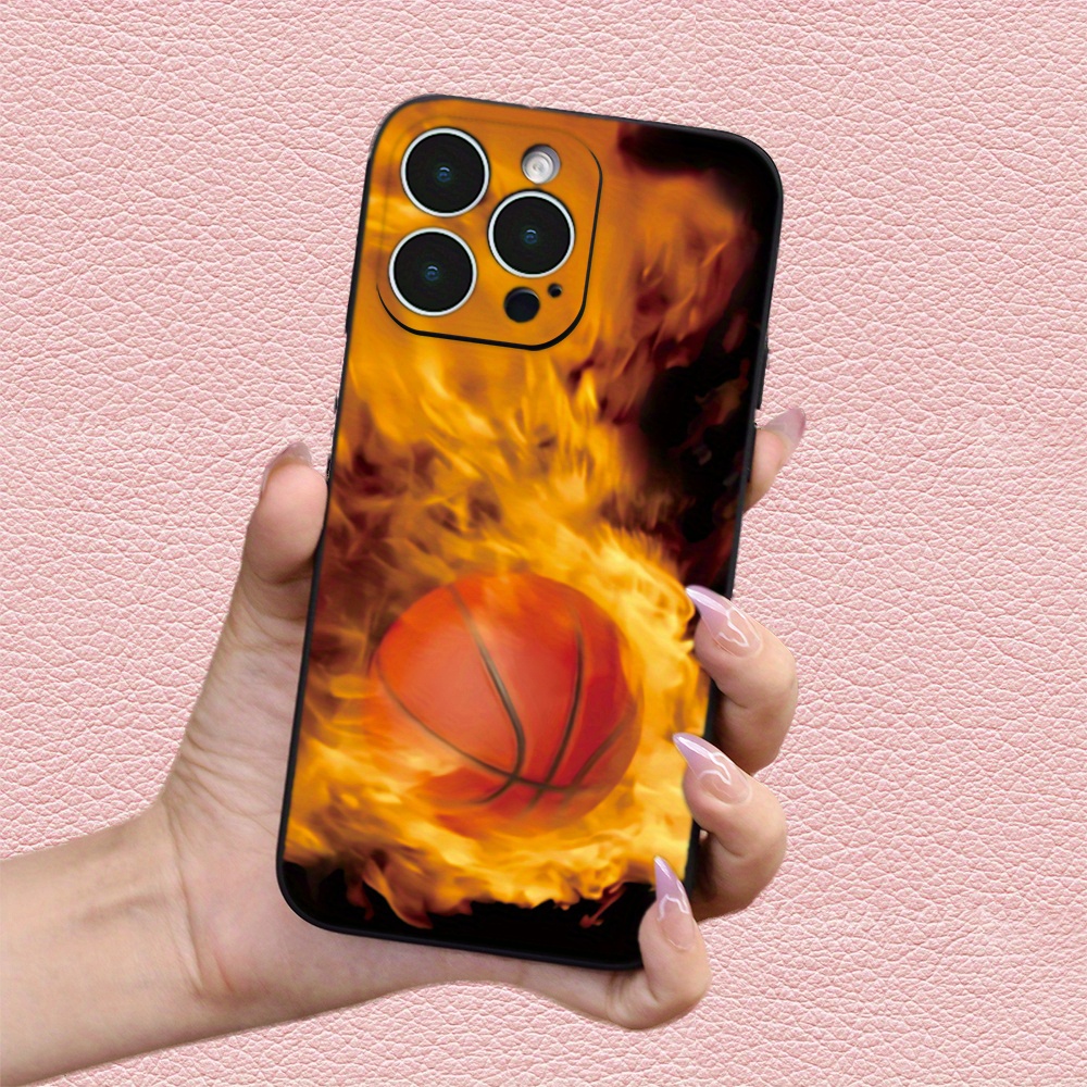 

Creative Flame Basketball Print Phone Case Suitable For Iphone 15 14 13 12 11 Xs Xr X 7 8 Plus Pro Max Mini