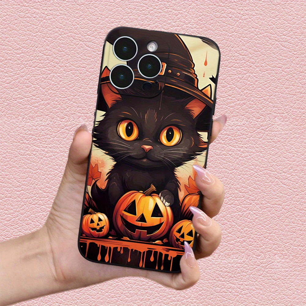 

Creative Flower Pumpkin Cat Print Phone Case Suitable For Iphone 15 14 13 12 11 Xs Xr X 7 8 Plus Pro Max Mini