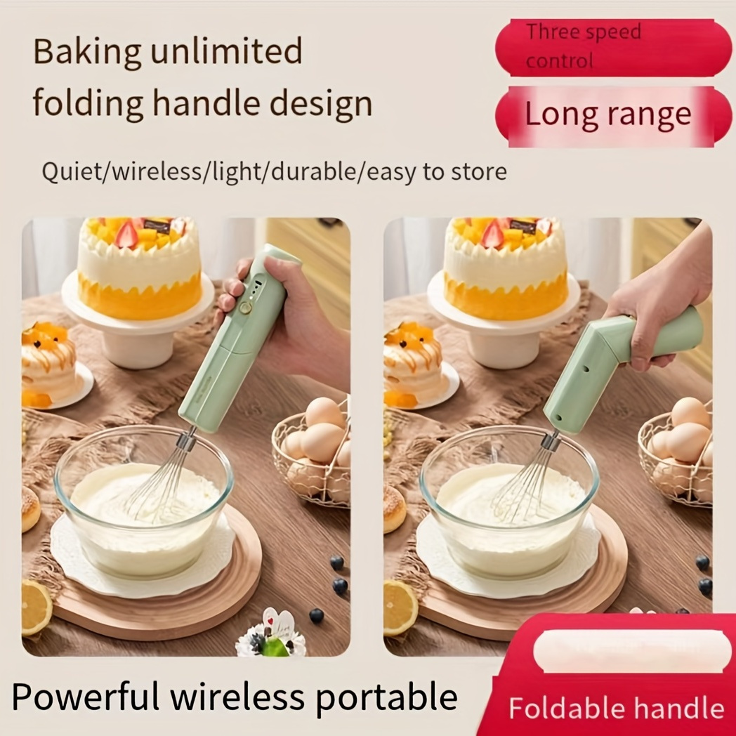 Wireless Egg Beater, Handheld Electric Mixer, Home Baking Cake Cream  Whipper, Mixer
