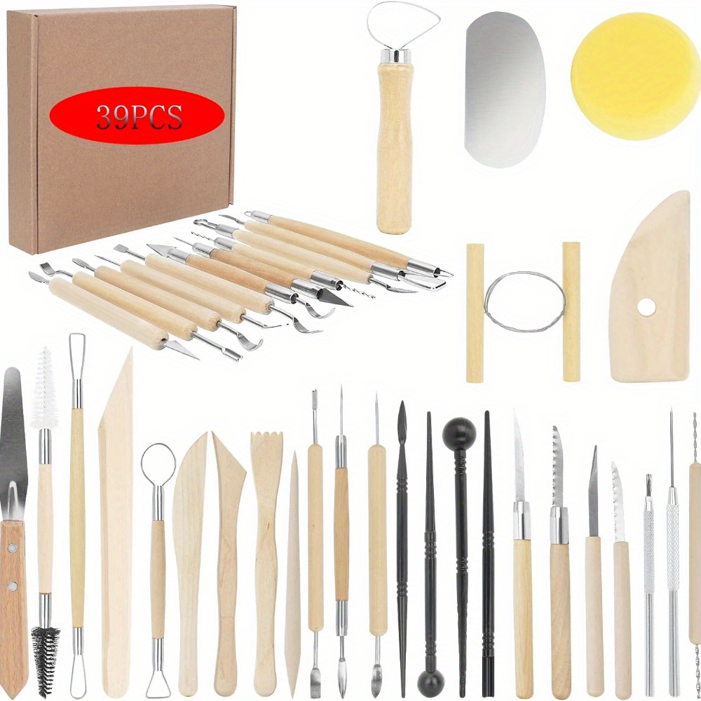 61Pcs Pottery Ceramic Tools & Polymer Clay Sculpting Tools Set for Pottery  Modeling and Carving