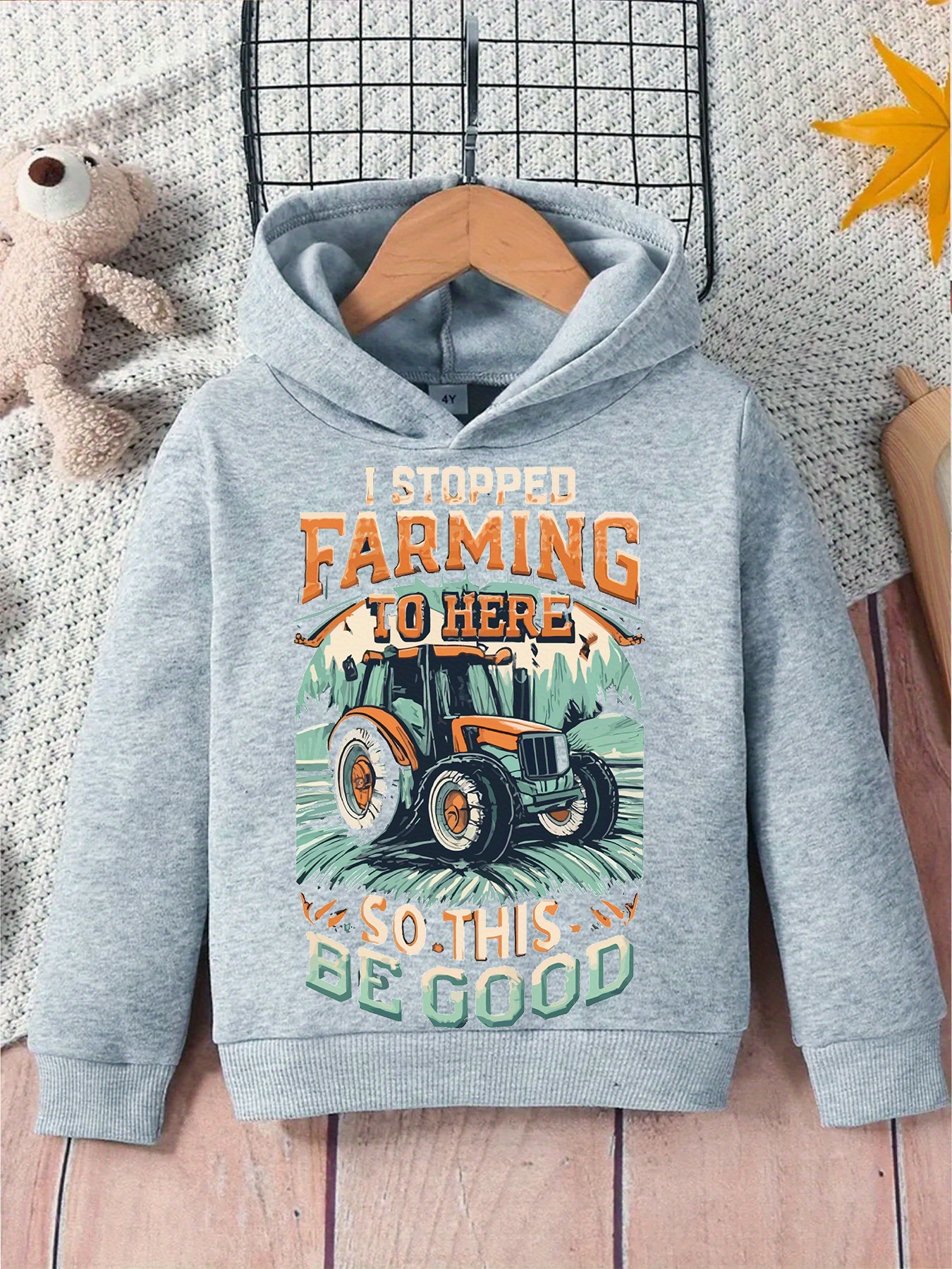 Stoped Fishing Letter Print Boys Casual Pullover Long Sleeve - Temu