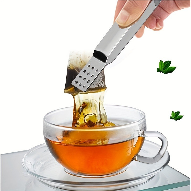 Clips de sachet de thé en acier inoxydable, pince à presser, infuseur à  tisane, passoire, Cube de glace, herbe ou sucre, cuisine - AliExpress