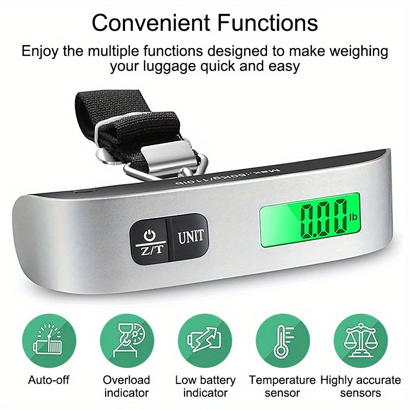 Portable LCD Digital Hanging Scale Luggage Suitcase Baggage Weight Travel  Scales with Belt for Electronic Weight Tool 50kg/110lb