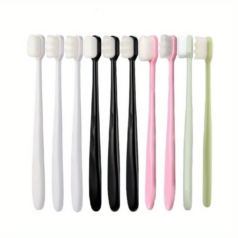 10 Bristle Toothbrushes For Adults, Deep Cleaning Portable Travel Oral Care Toothbrushes