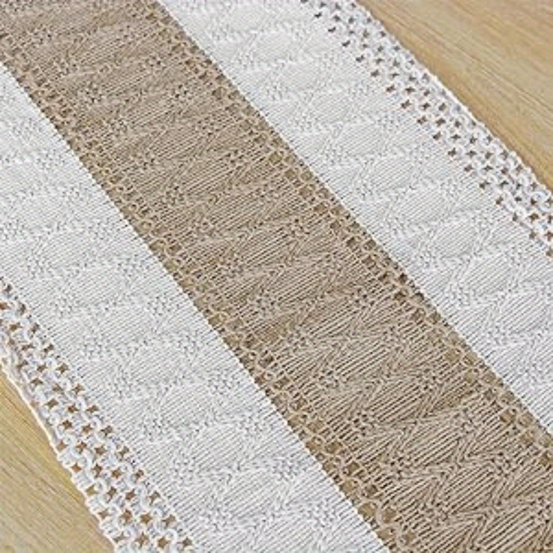 farmhouse-table-runner-cream-and-blue-striped-runner-etsy