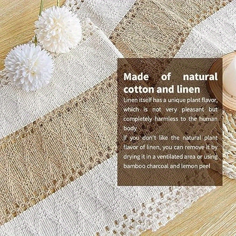Long Boho Table Runner Home Decor Farmhouse Rustic Table Temu
