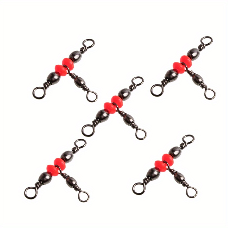 5pcs 3-way Swivel, Stainless Steel Rolling Swivels For Fishing Rigs,  Saltwater Fishing Tackle