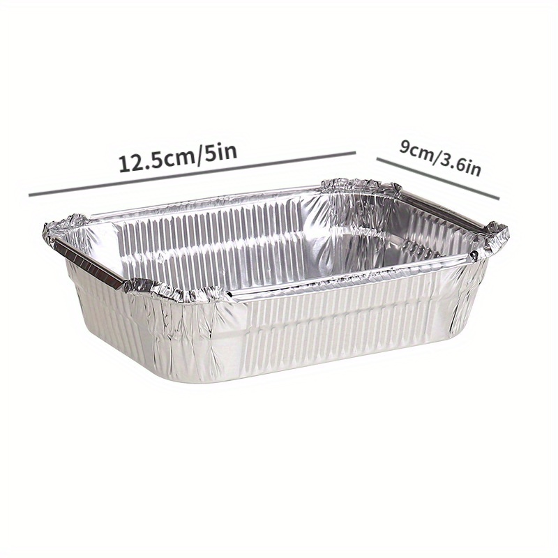 10Pcs Disposable Aluminum Foil Pans Grill Catch Tray Food Containers  Rectangle Take-out Lunch Box Kitchen Supplies BBQ Accessory