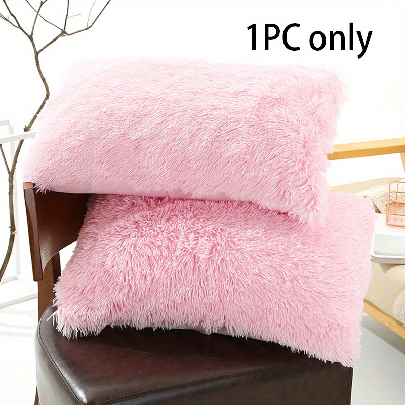 Pink faux fur discount pillow