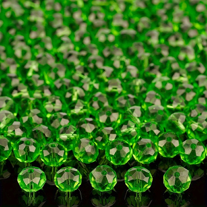 Green Crystal Beads 8mm Beads for Jewelry Making Bulk 180 pcs Emerald  Roundelle