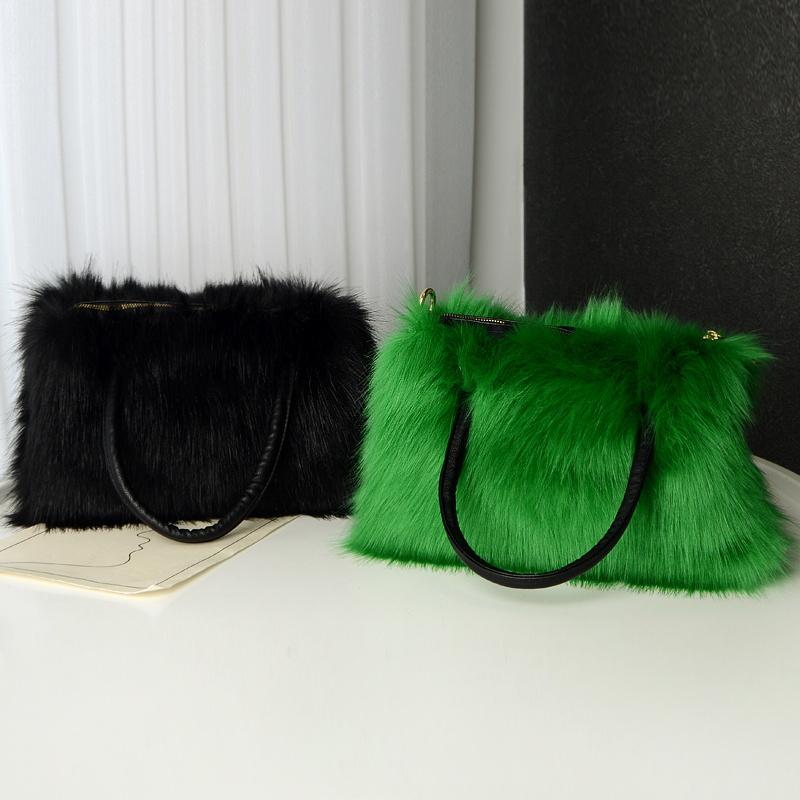 2023 Fashion Designer Handbags Luxury Faux Fur Messenger Bag