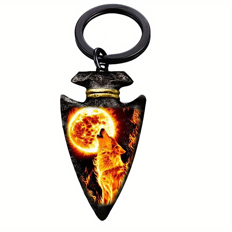 Fashionable Anime Fire Wolf King Keychain Ornaments For Men, Holiday Party  Anniversary Gifts For Friends And Partners