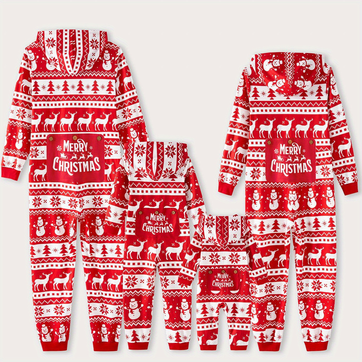 Christmas Reindeer and Snowflake Patterned Family Matching Pajamas