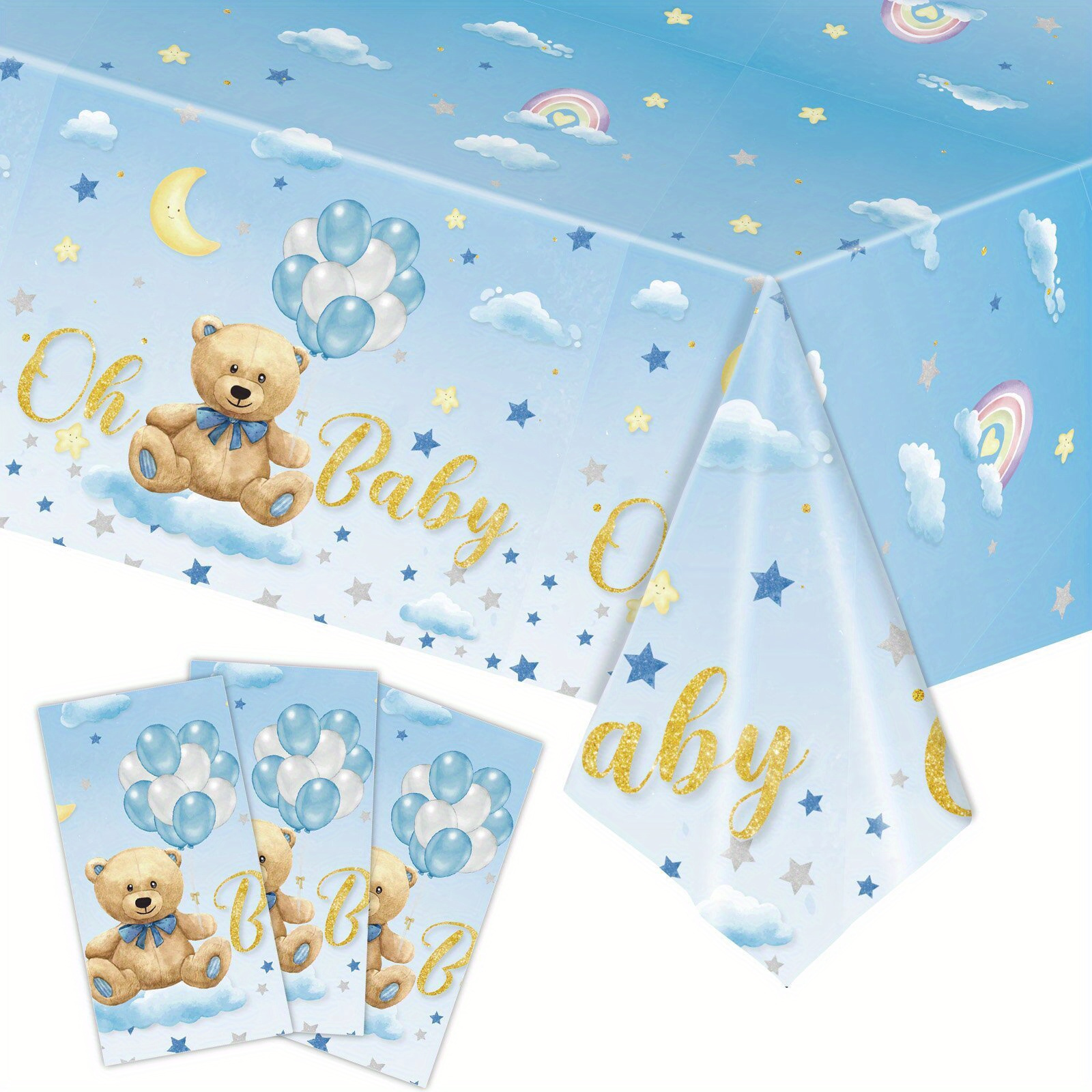 

1pc, Bear Party Table Cloth, Birthday Celebration Decoration Disposable Table Cloth, Party Decor, Party Supplies, Holiday Decor, Holiday Supplies, Birthday Decor, Birthday Supplies