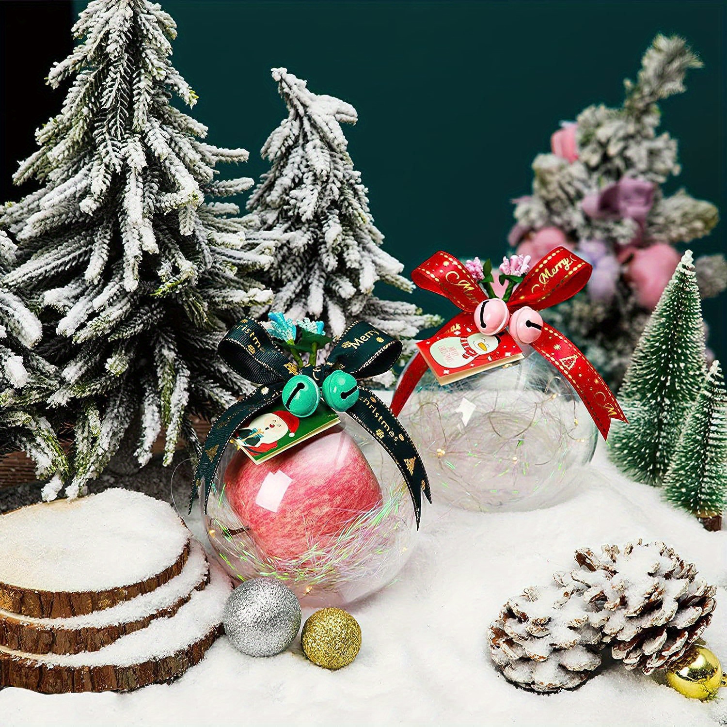 10 Pcs Christmas Decoration Ball Clear Plastic Container Fake Bubbles  Ornament Vase Tree Party Fillable Balls - AliExpress